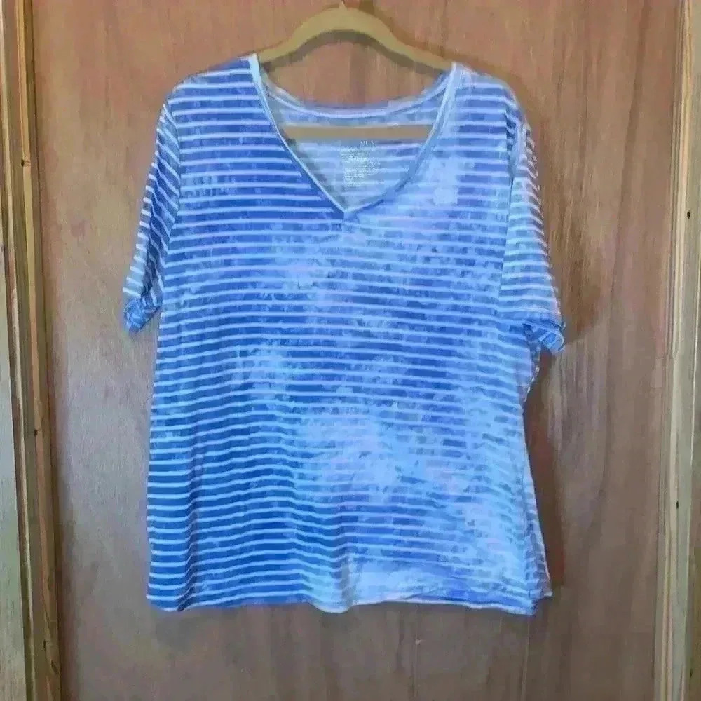 Terra & Sky Blouse Shirt 1X (16W-18W) - Picture 2 of 15